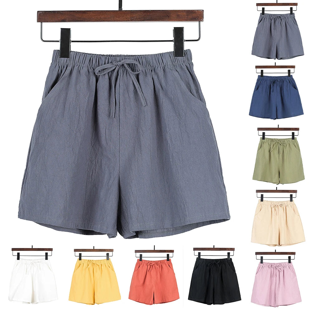 Short Pants Shorts Daily Female Loose Slight Stretch Solid Color Streetwear With Pockets Breathable Casual Gym