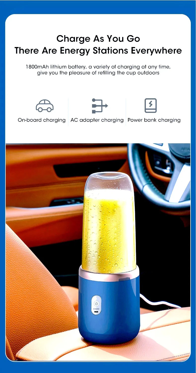 Portable Juicer turns fruits and vegetables into delicious juices A compact juicer designed for easy use and portable travel