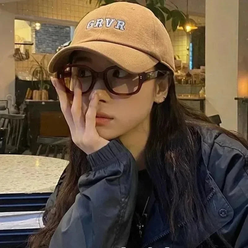 Y2k Vintage Decorative Goggles Retro Square Frame Eyeglass Women Red Computer Reading Glasses Clear Blue Light Blocking Eyewears