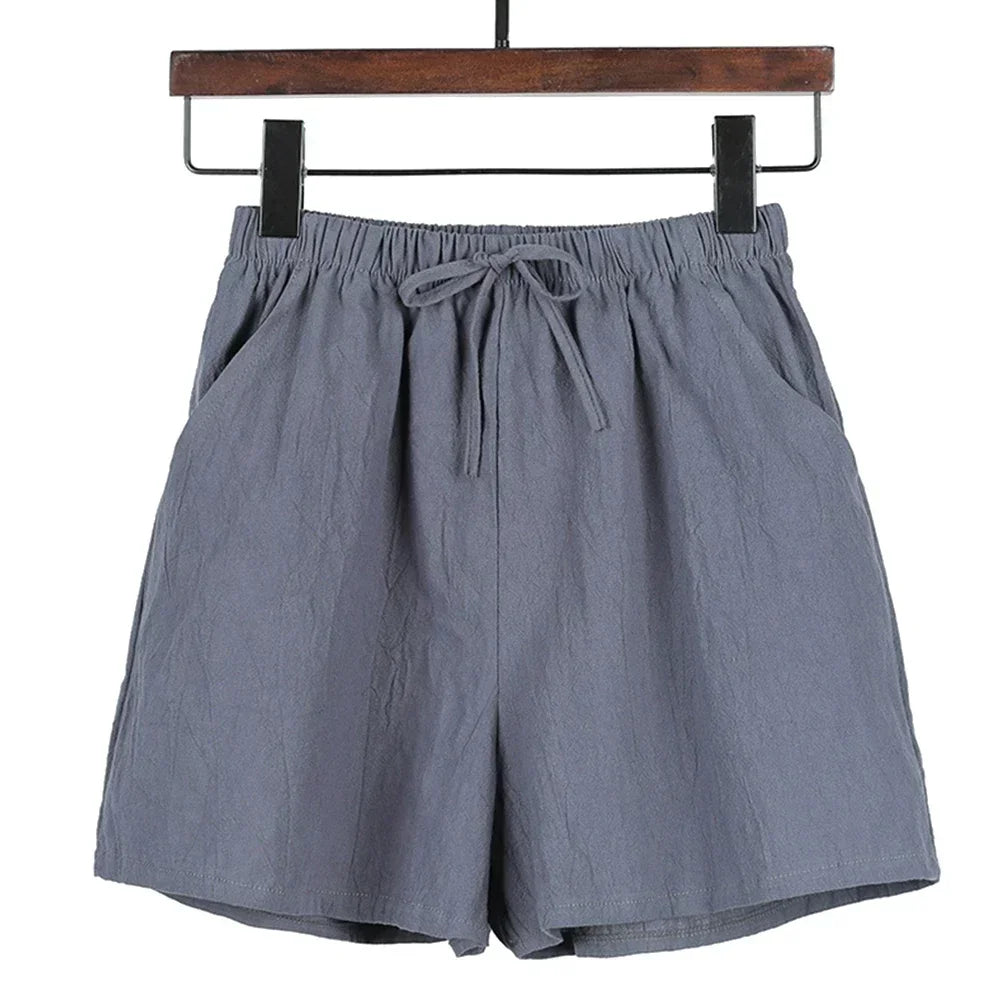 Short Pants Shorts Daily Female Loose Slight Stretch Solid Color Streetwear With Pockets Breathable Casual Gym