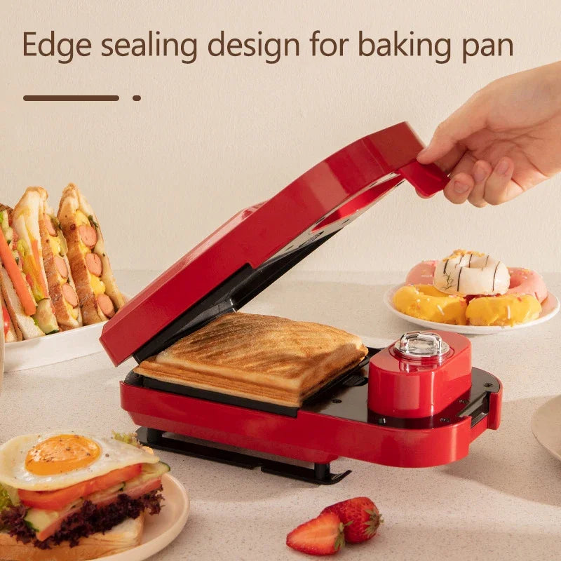 220V Electric Sandwich Maker Breakfast Machine Multi-baker Toaster Baking Waffle Maker Takoyaki Toast Pressure Toaster