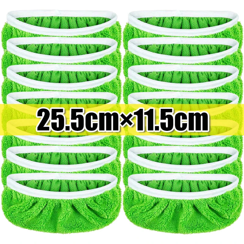 Replacement Washable Rag Towel Sweeper Wet & Dry Cleaning Cloths Reusable Microfiber Mop Pads Green Furniture Flooring Mop Head