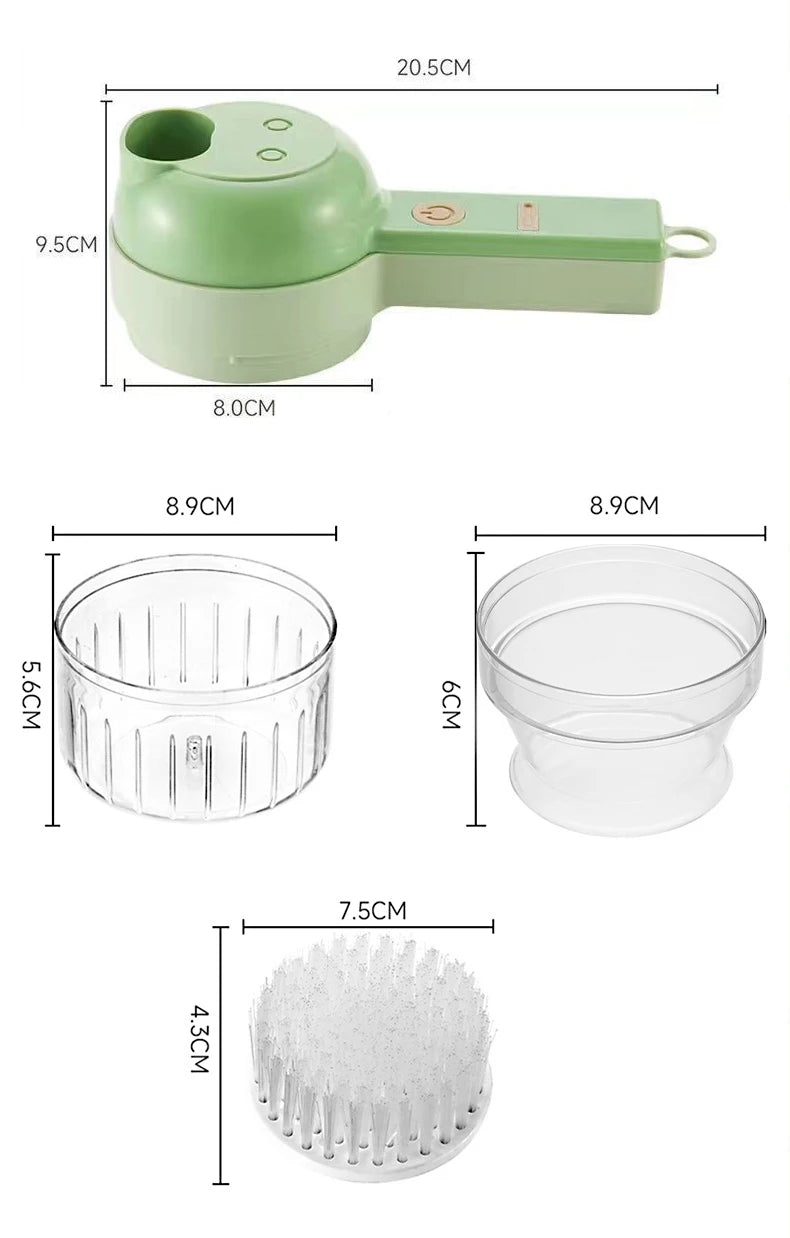 5 in 1 Electric Vegetable Cutter Set Portable, Rechargeable, Wireless Food Processor & Chopper Machine for Pepper, Garlic& Meat