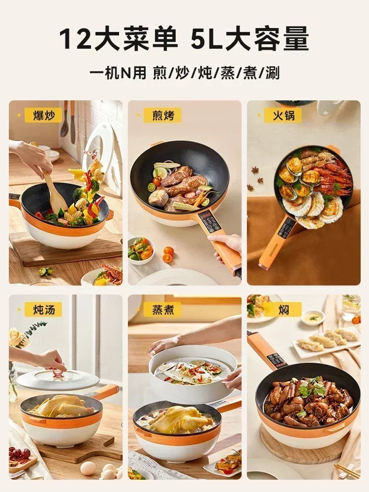 New household all-in-one electric frying pan household appliances hot pot noodle steaming pot soup egg hot