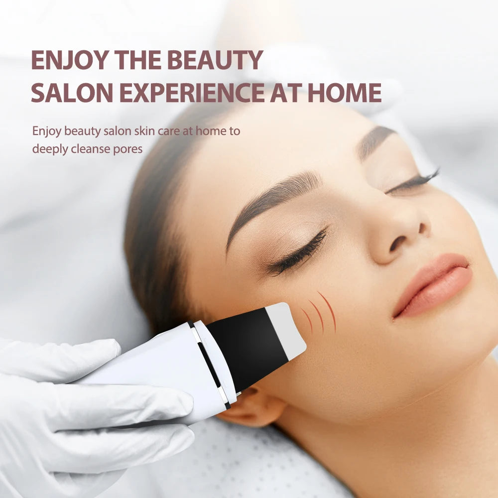 Ultrasonic Skin Scrubber Peeling Blackhead Remover Deep Face Cleaning Ultrasonic Ion Acne Pore Cleaner Facial Shovel Scrubber