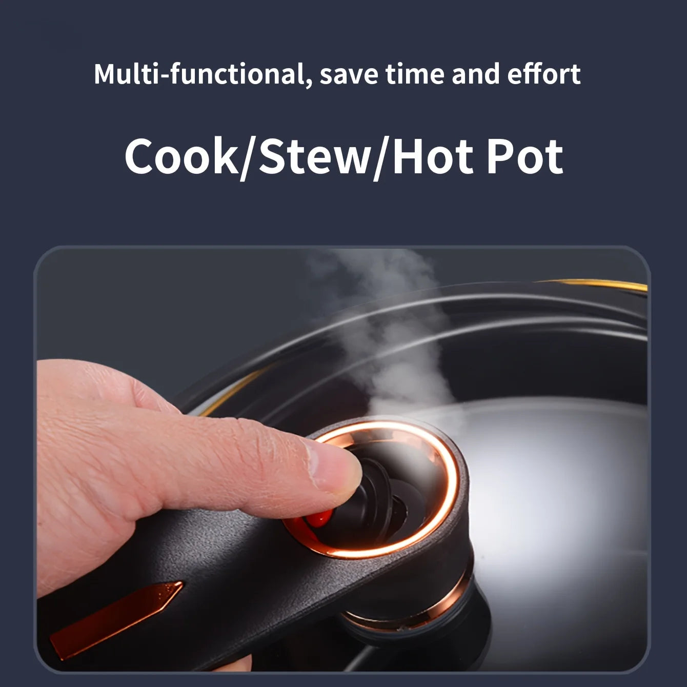 Multifunctional Large Capacity Kitchen Pot 8L Micro Pressure Large Stockpot Quick Cooking Locking Handle Stew Saucepan