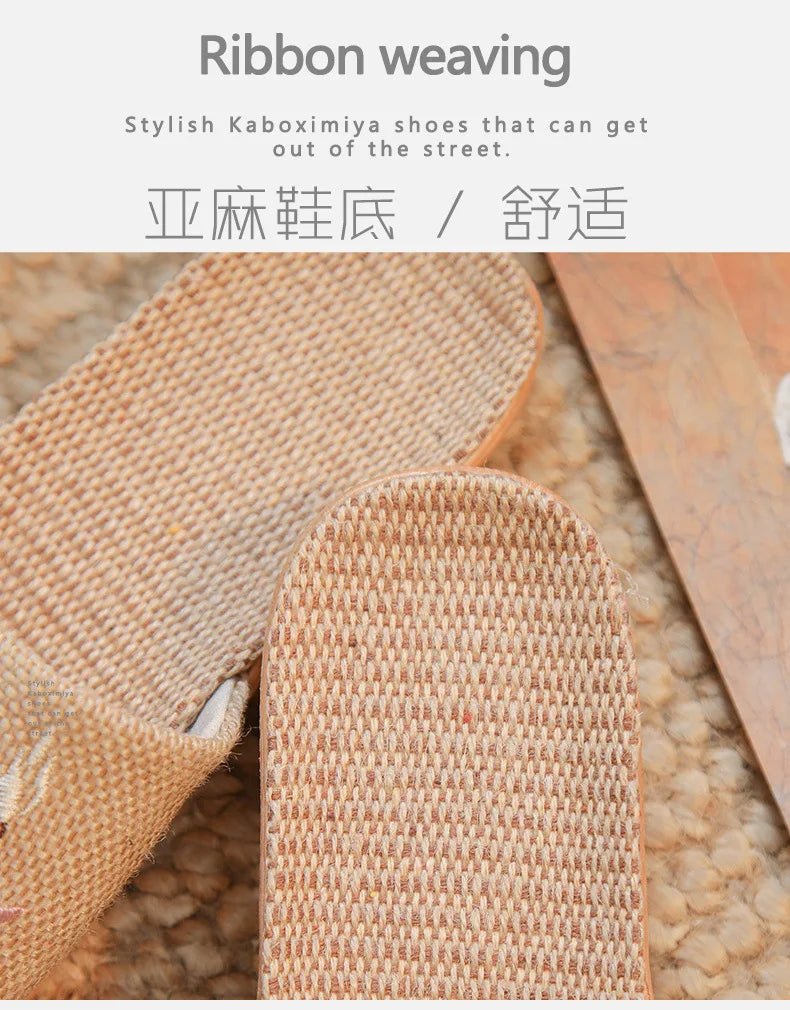 New Linen Slippers For Women Summer Indoor Home Non-Slip Home Home Embroidered Sandals Summer