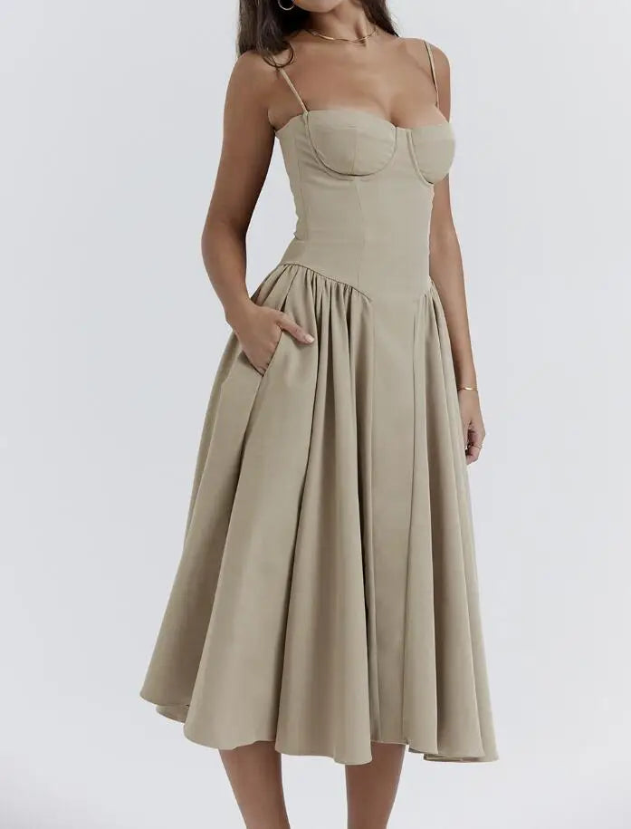 New Fashion Sexy Backless One Cut Collar Strap Solid Color Slim Fit Dress For Women,4 Colors