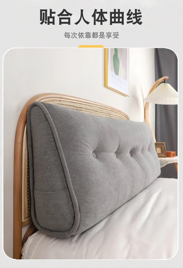 Corduroy Headboard Pillow Triangle Cushion Backrest Pain Relief Sofa Waist Cushion Wedge Sleeping Pillows for Bed Decorative 이불