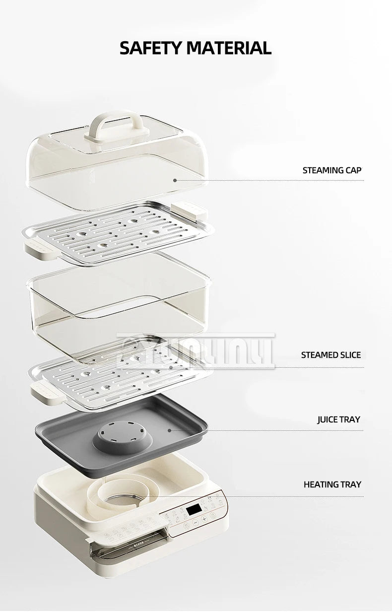 Three-layer Food Steamer Household Electric Steamer Multifunctional Large Capacity Breakfast Machine