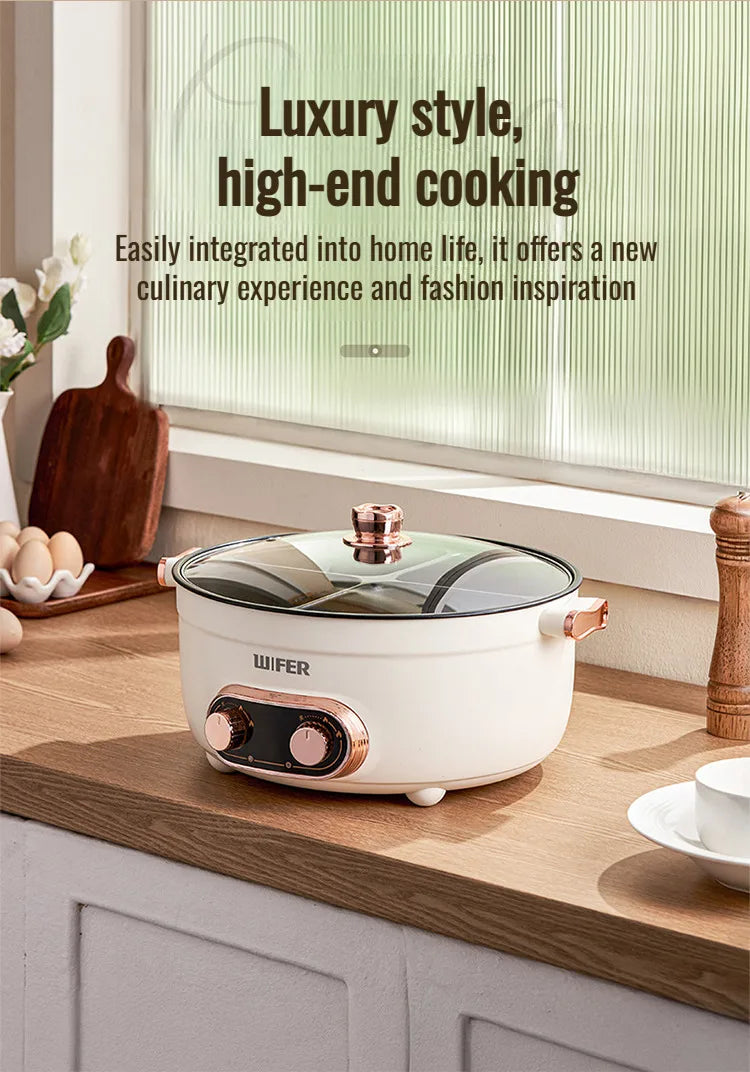 Electric Hot Home electric hot pot with separate controls Four-grid self-heating hot pot Split Mandarin Duck Pot Double-sex hot