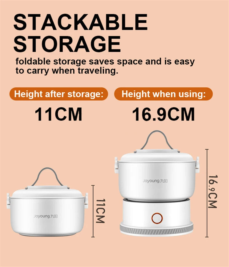 1.2L Mini Electric Cooker Portable Foldable Hot Pot Multicooker Split Type Pot for Dormitory Travel Cooking Noodle Fry Stew 220V