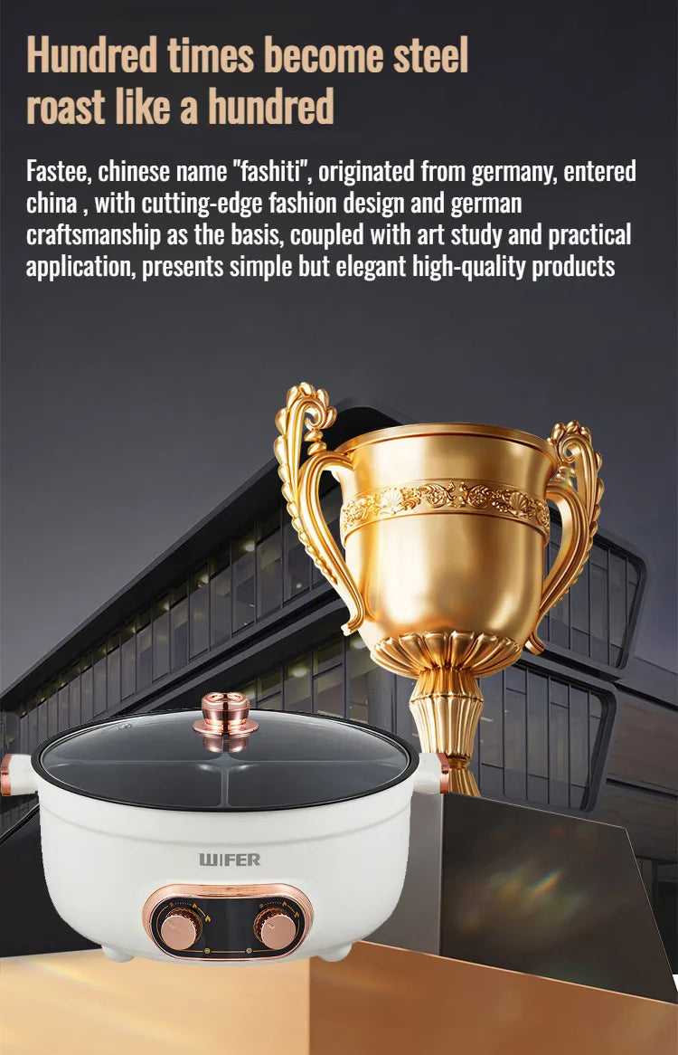 Electric Hot Home electric hot pot with separate controls Four-grid self-heating hot pot Split Mandarin Duck Pot Double-sex hot