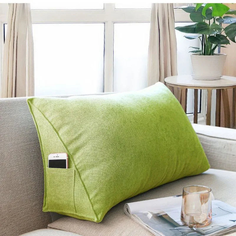 Office Sofa Bedside Back Cushion Cover Triangle Pillowcase TV Reading Lumbar Cushion Comfort Soft Bed Rest Decor Pillow Covers