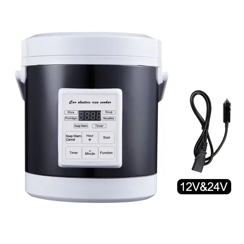 Car rice cooker small smart outdoor electric cooker 12-24V can be regularly insulated and portable for large cars and trucks