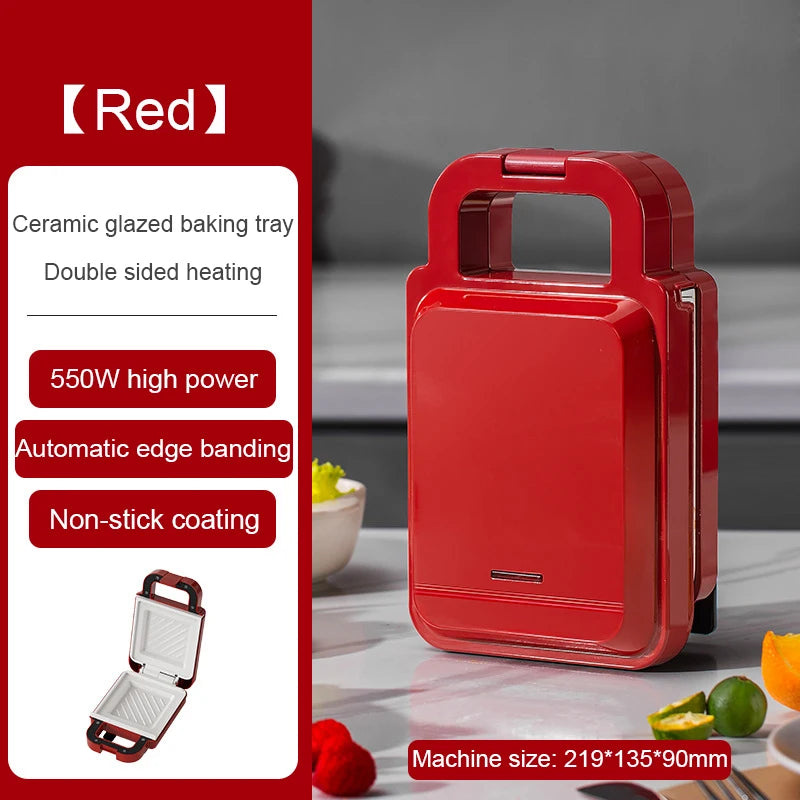 Multifunction Sandwich Light Food Maker Double-sided Heating Bread Toaster Breakfast Baking Machine Ceramic Coating Grilling Pan