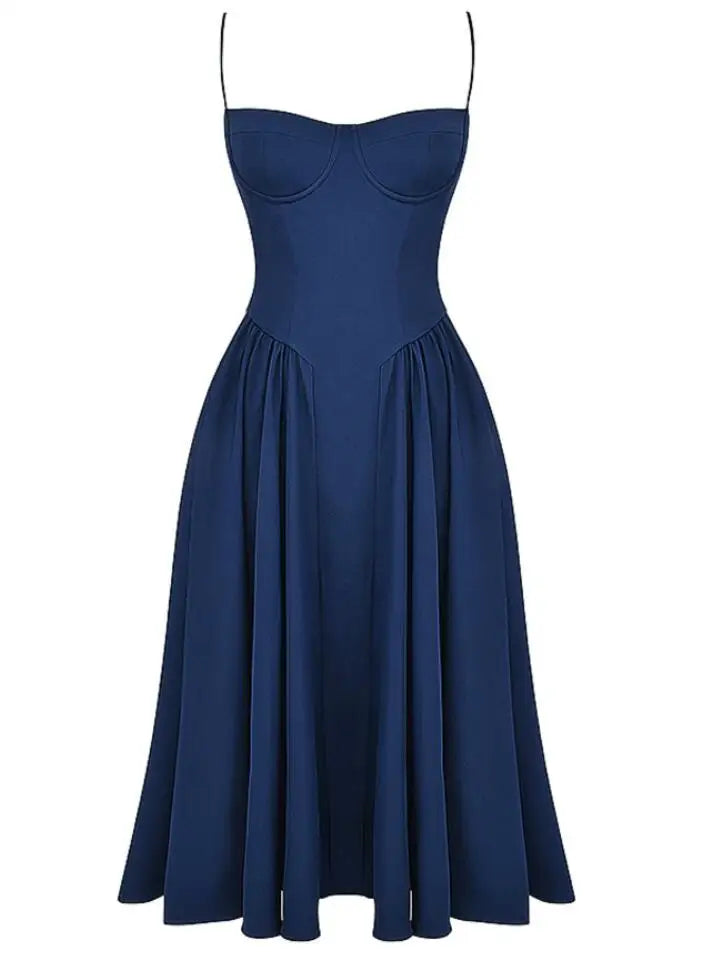 New Fashion Sexy Backless One Cut Collar Strap Solid Color Slim Fit Dress For Women,4 Colors