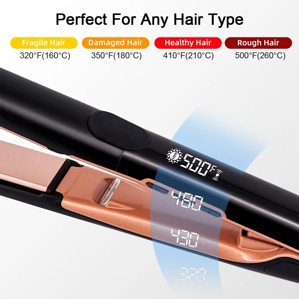 Plasma Hair Straightener Curler Keratin Treatment 250°C 500°F Vibrating Hair Flat Irons For Frizzy Hair Recovers Damage 110-240V