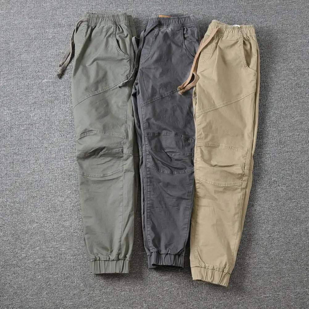 Popular Men Cargo Pants Spring Pure Color Slim Pants Skinny Sporty Men Pants for Party
