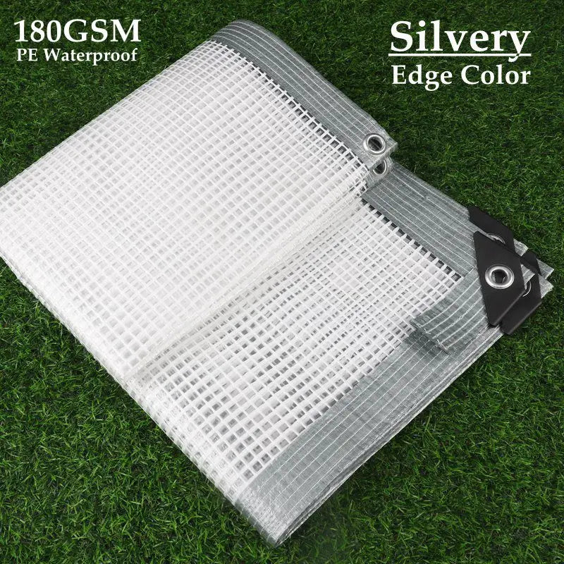 160 180GSM Silvery Edge Mesh Reinforce PE Rainproof Tarpaulin Garden Flower Plants Cover Car Tarpaulin Gazebo Vertical Screen