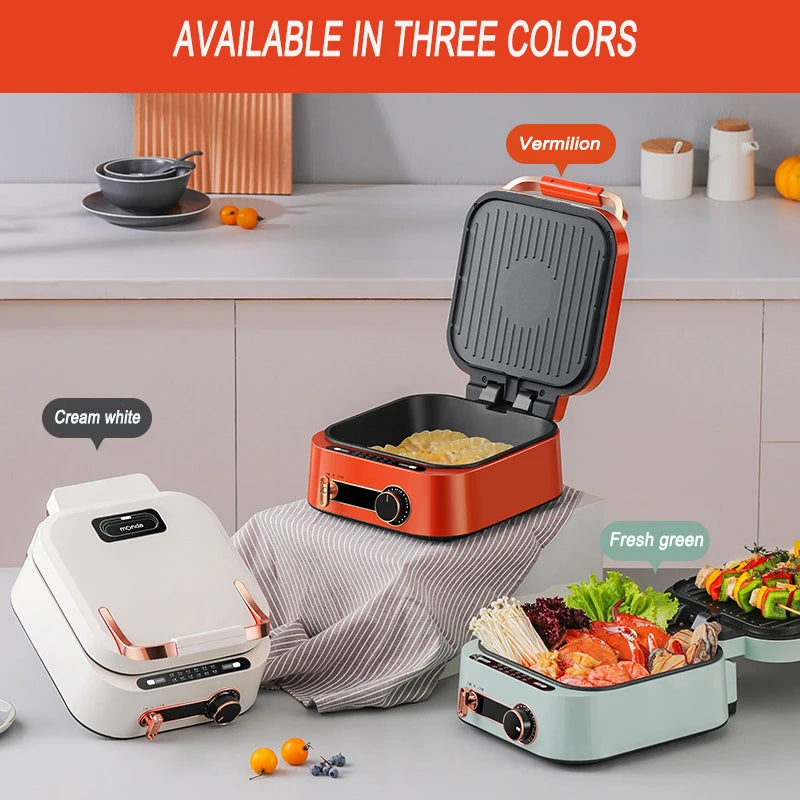 Rice Cooker Smokeless Frying Pan Steak BBQ Multi-Function Electric Cooker Non-Stick Pan 1800W Kitchen Appliances