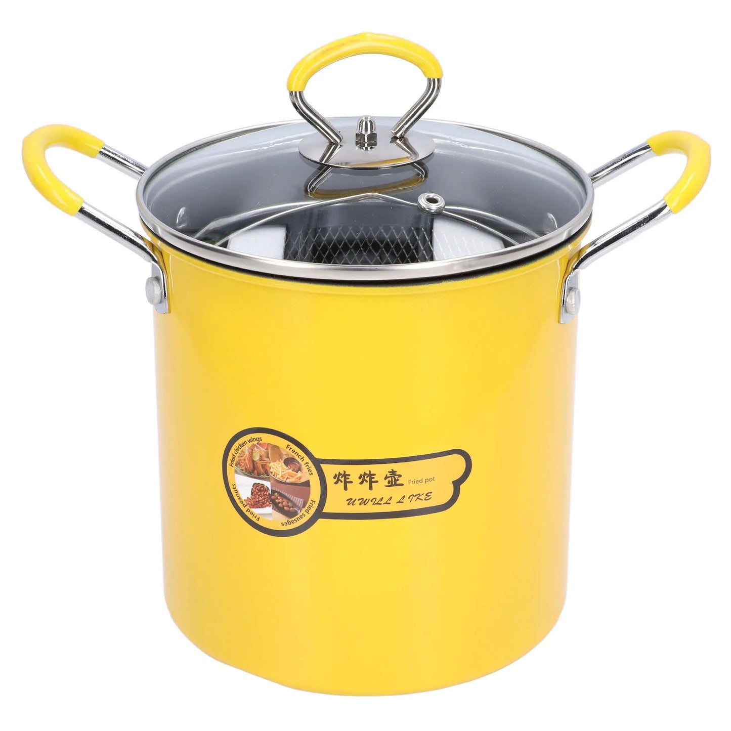 3L Deep Fryer Pot Frying Pot with Rack Lid Oil Filter Iron pot kitchen accessories Frying pan Fryer Fried chicken French fries
