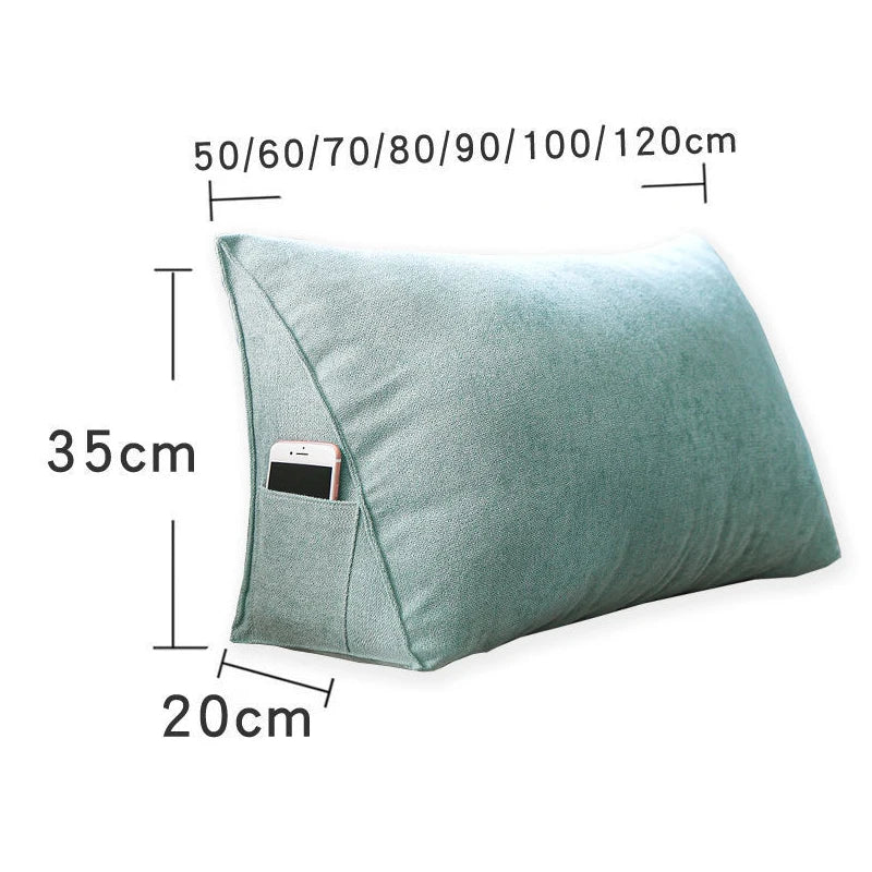 Office Sofa Bedside Back Cushion Cover Triangle Pillowcase TV Reading Lumbar Cushion Comfort Soft Bed Rest Decor Pillow Covers