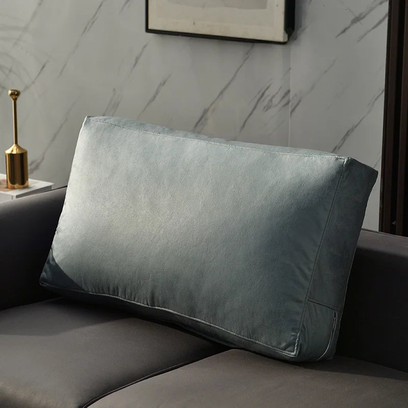 Nordic Faux Leather Rectangular Sofa Cushion Cover Fashion Home Pillowcase Solid Color Tech Fabric Lumbar Protective Covers