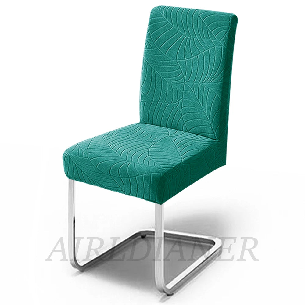 Jacquard Waterproof Chair Cover Solid Color Chair Seat Slipcover Spandex Chair Protector Kitchen Dining Room Home Restaurant 1PC