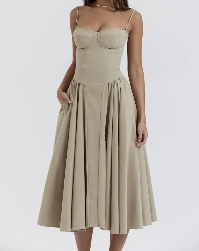 New Fashion Sexy Backless One Cut Collar Strap Solid Color Slim Fit Dress For Women,4 Colors