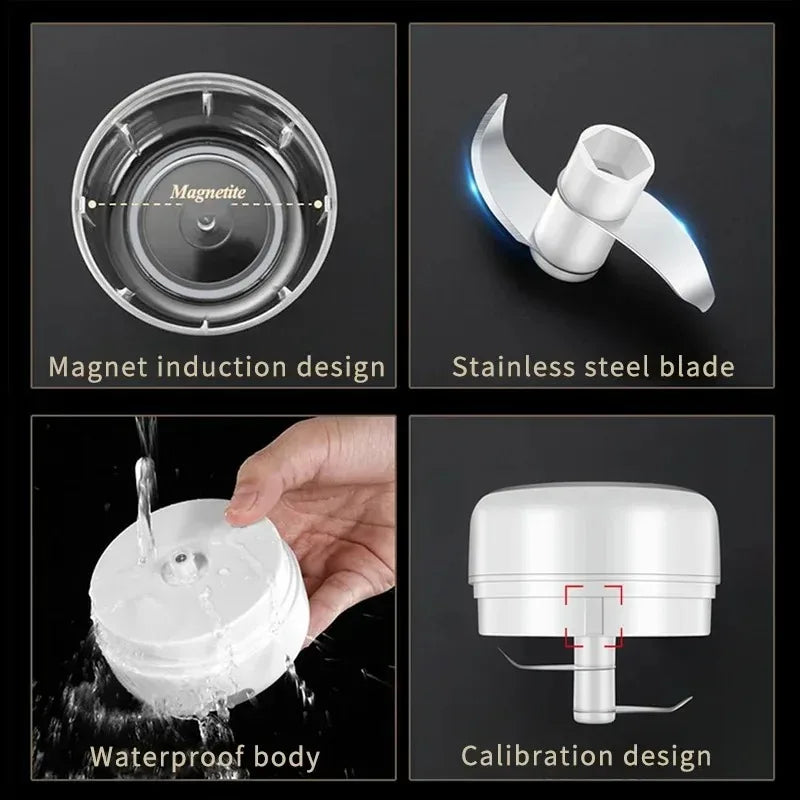 Electric Garlic Chopper 100/250ML Mini Portable Veggie Chopper Garlic Grinder Masher Onion Chopper Blender to Vegetable