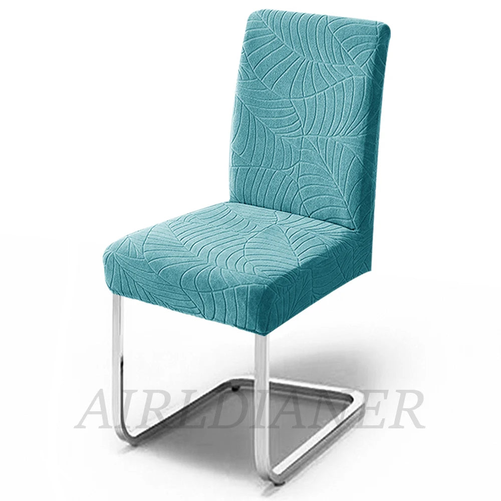 Jacquard Waterproof Chair Cover Solid Color Chair Seat Slipcover Spandex Chair Protector Kitchen Dining Room Home Restaurant 1PC