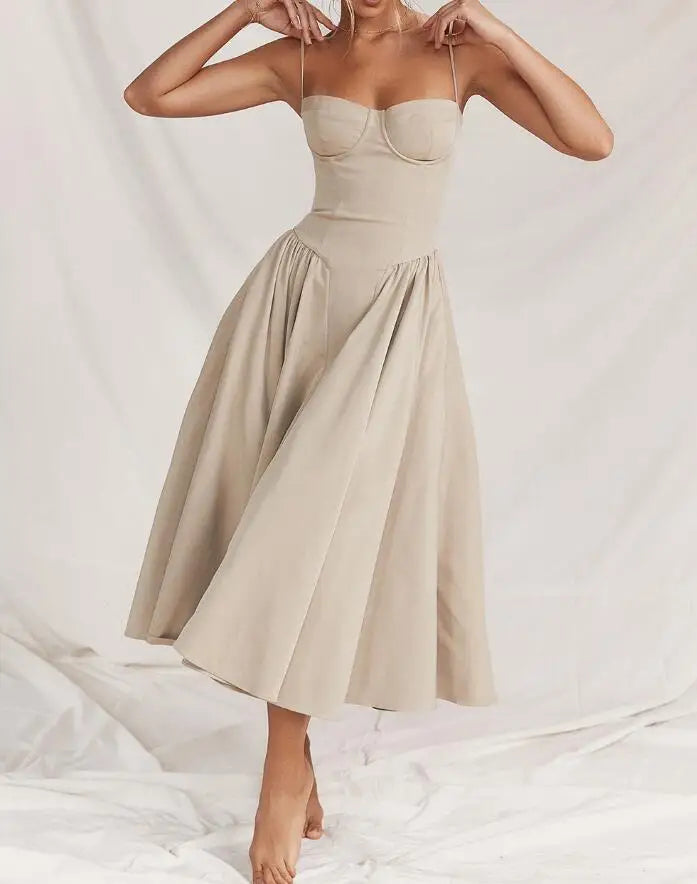 New Fashion Sexy Backless One Cut Collar Strap Solid Color Slim Fit Dress For Women,4 Colors