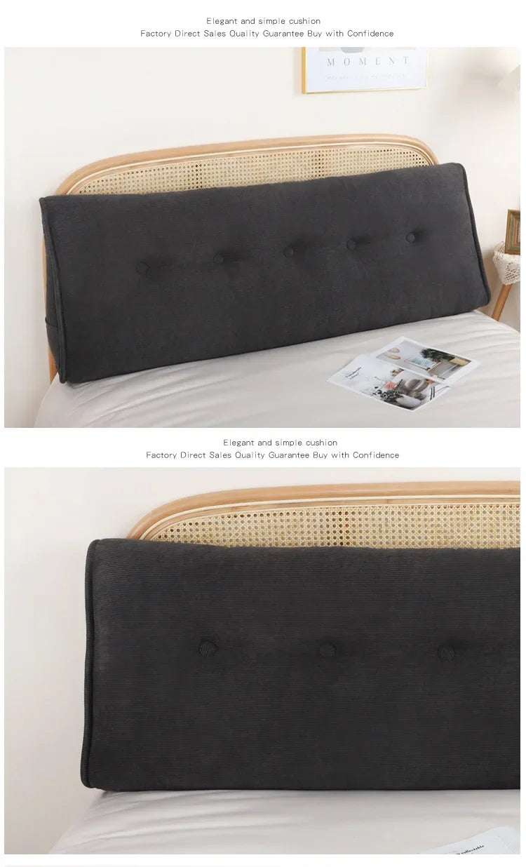 Corduroy Headboard Pillow Triangle Cushion Backrest Pain Relief Sofa Waist Cushion Wedge Sleeping Pillows for Bed Decorative 이불