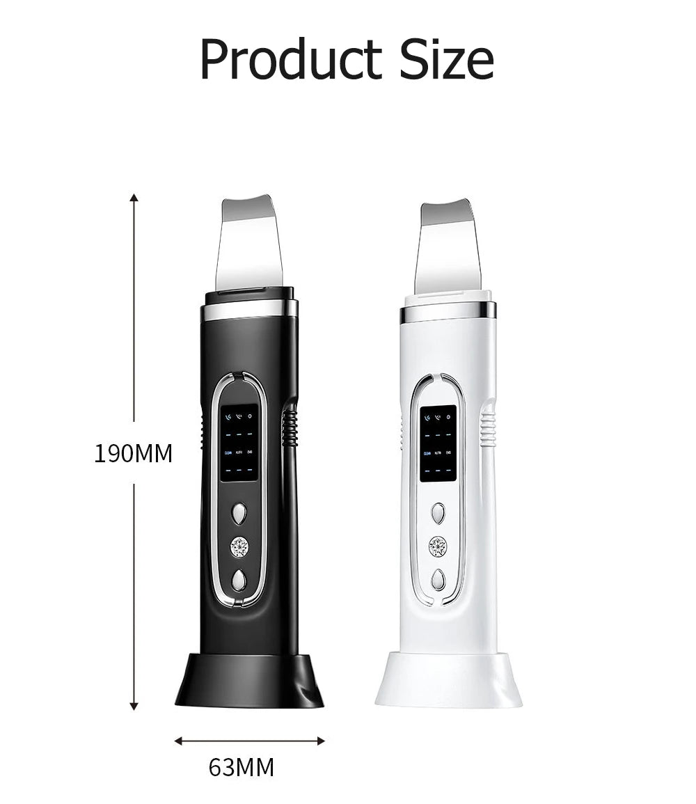 Ultrasonic Skin Scrubber Electric Facial Cleansing Pore Deep Cleanser Acne Blackhead Remover Peeling Shovel Device BeautyMachine