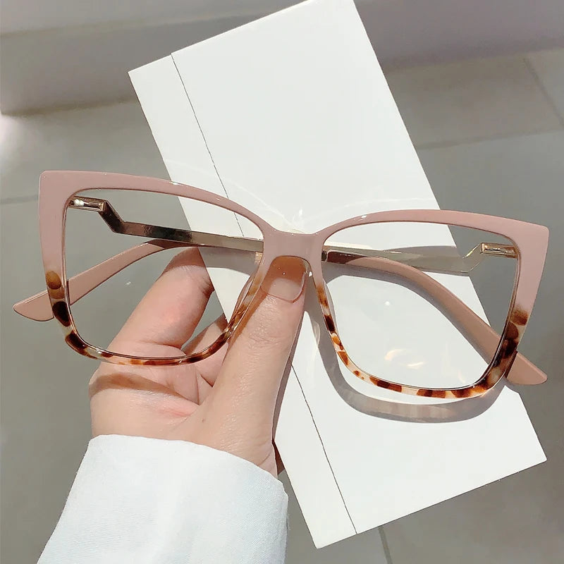 KAMMPT Vintage Cat Eye Women Glasses New Stylish Ultralight Eyeglasses Trendy Brand Designer High Quality Eyewear for Decoration