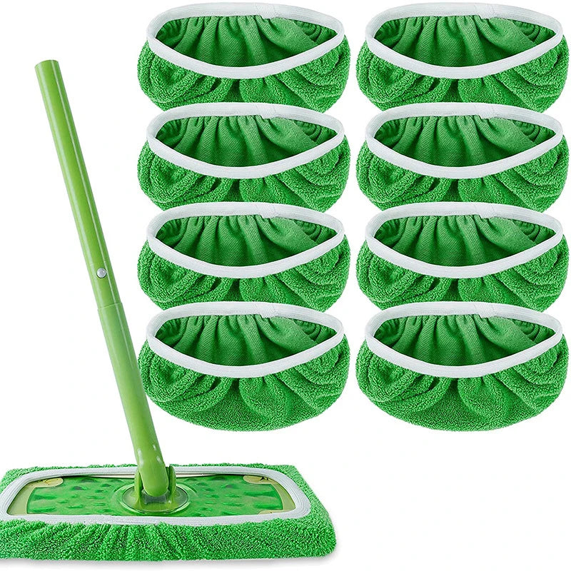 Mop Cleaning Pad Mop Cloth Cover Thickened Elastic Band Flat Coral Fleece Microfiber Chenille Replacement Rotary for Bathroom