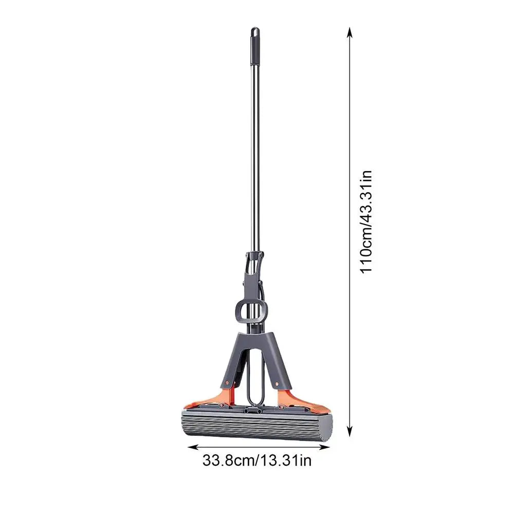 Floor Roller Mop PVA Sponge Floor Squeeze Mop For Cleaning Efficient Cleaning Absorbent Sponge Mop For Hardwood Tile Marble