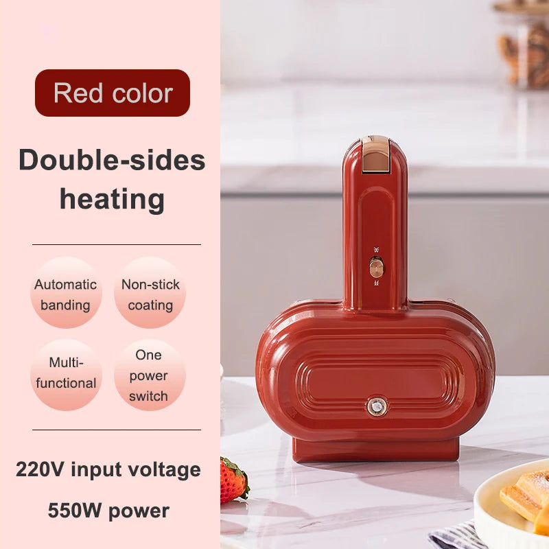 Double-Sided Seal Press Sandwich Machine Mini Taco Burrito Baking Pan Grill Breakfast Maker Bread Hot Dog Toaster Electric Oven