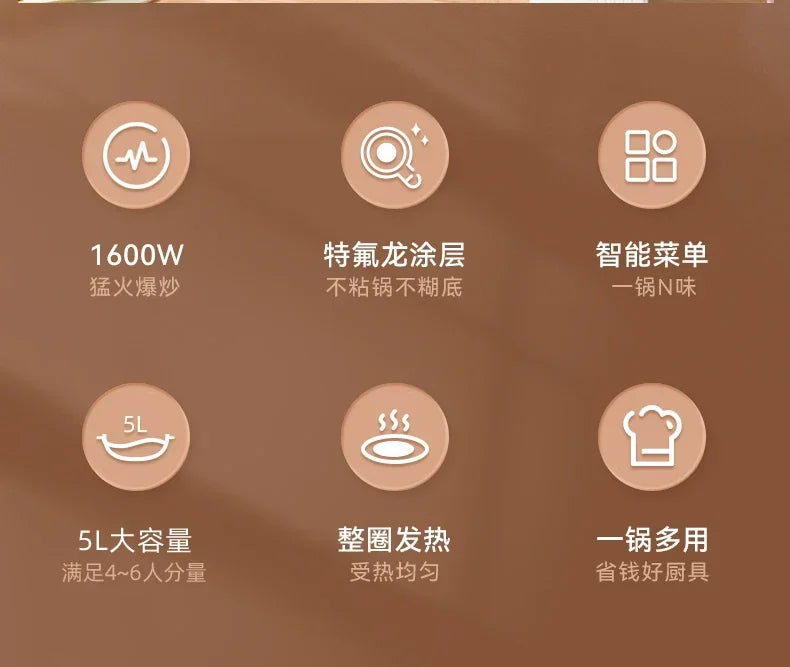 New household all-in-one electric frying pan household appliances hot pot noodle steaming pot soup egg hot