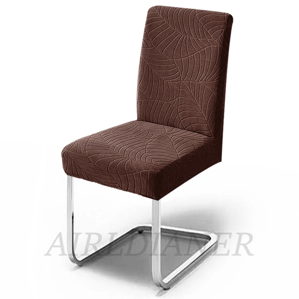 Jacquard Waterproof Chair Cover Solid Color Chair Seat Slipcover Spandex Chair Protector Kitchen Dining Room Home Restaurant 1PC