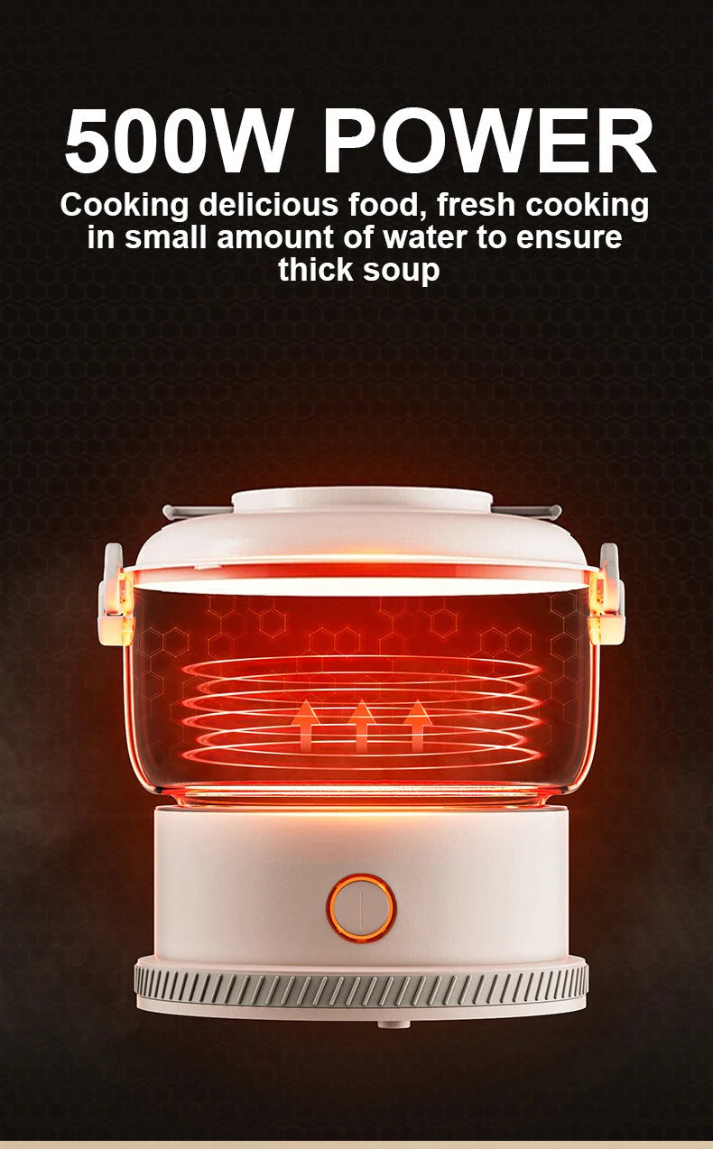 1.2L Mini Electric Cooker Portable Foldable Hot Pot Multicooker Split Type Pot for Dormitory Travel Cooking Noodle Fry Stew 220V