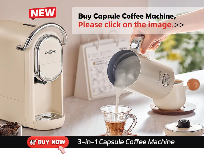 Cafelffe 4in1 Electric Milk Frother Frothing Foamer Chocolate Mixer Cold/Hot Latte Cappuccino Automatic foam milk heater Warmer