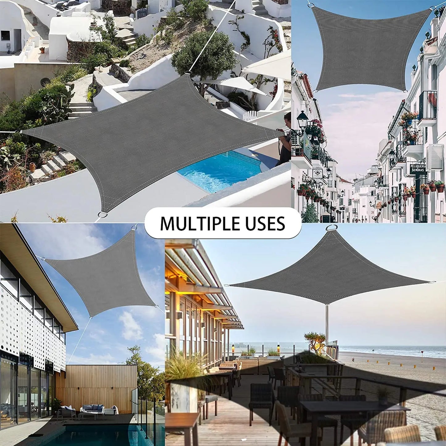 Waterproof Sun Shade Sail Canopy Rectangle UV Block Sun Shelter For Outdoor Garden Patio Backyard Terraza Awning Privacy Screen