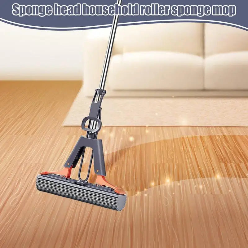 Floor Roller Mop PVA Sponge Floor Squeeze Mop For Cleaning Efficient Cleaning Absorbent Sponge Mop For Hardwood Tile Marble