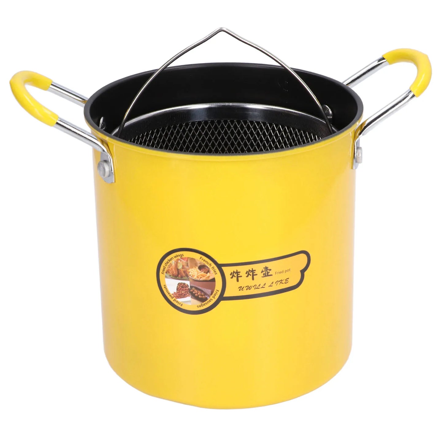 3L Deep Fryer Pot Frying Pot with Rack Lid Oil Filter Iron pot kitchen accessories Frying pan Fryer Fried chicken French fries