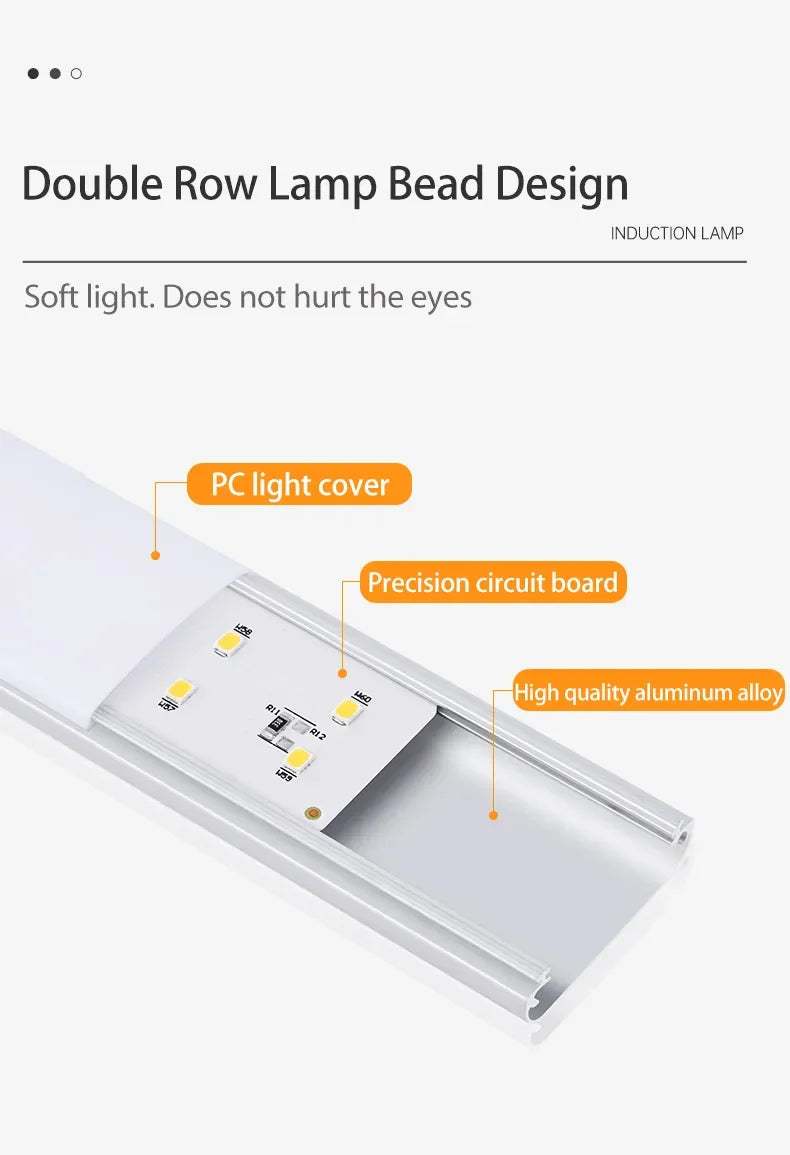 Night Light 20/30/40/60CM Motion Sensor Light Wireless USB LED Cabinet Light Wardrobe Lamp For Kitchen Cabinet Bedroom Wardrobe