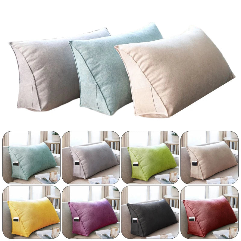 Office Sofa Bedside Back Cushion Cover Triangle Pillowcase TV Reading Lumbar Cushion Comfort Soft Bed Rest Decor Pillow Covers
