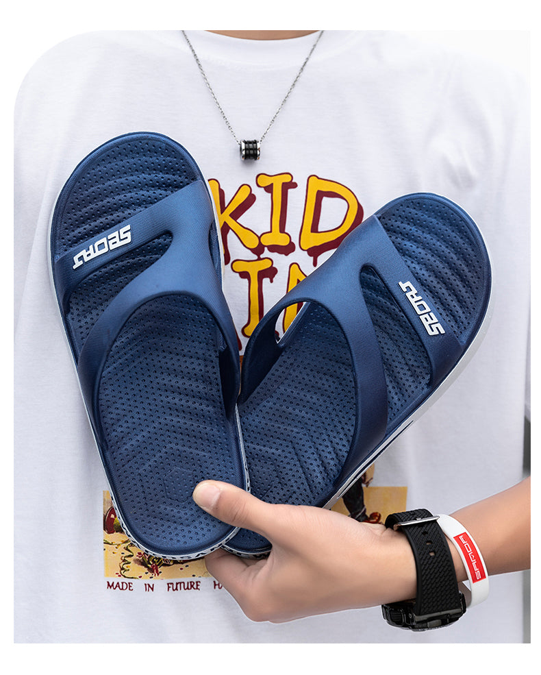Slippers for men all seasons indoor home bathing sandals nonslip outdoor summer beach slippers wearesistant soft bottom slippers