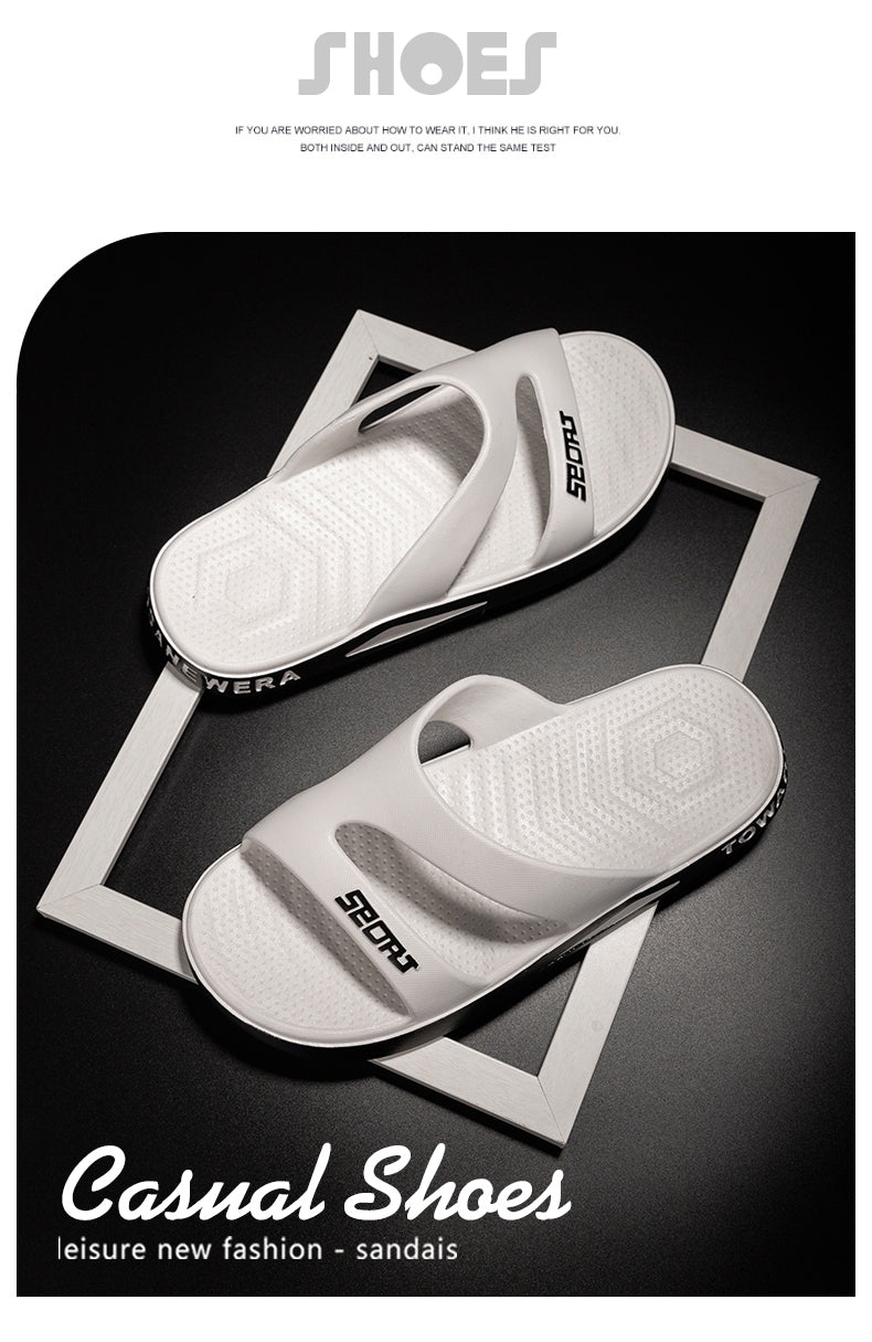 Slippers for men all seasons indoor home bathing sandals nonslip outdoor summer beach slippers wearesistant soft bottom slippers